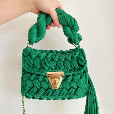 Handmade Braided Cloth Strip Bag
