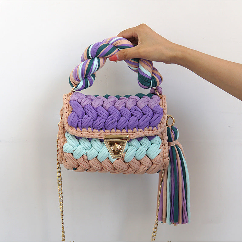 Handmade Braided Cloth Strip Bag