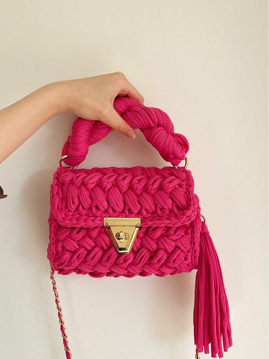 Handmade Braided Cloth Strip Bag