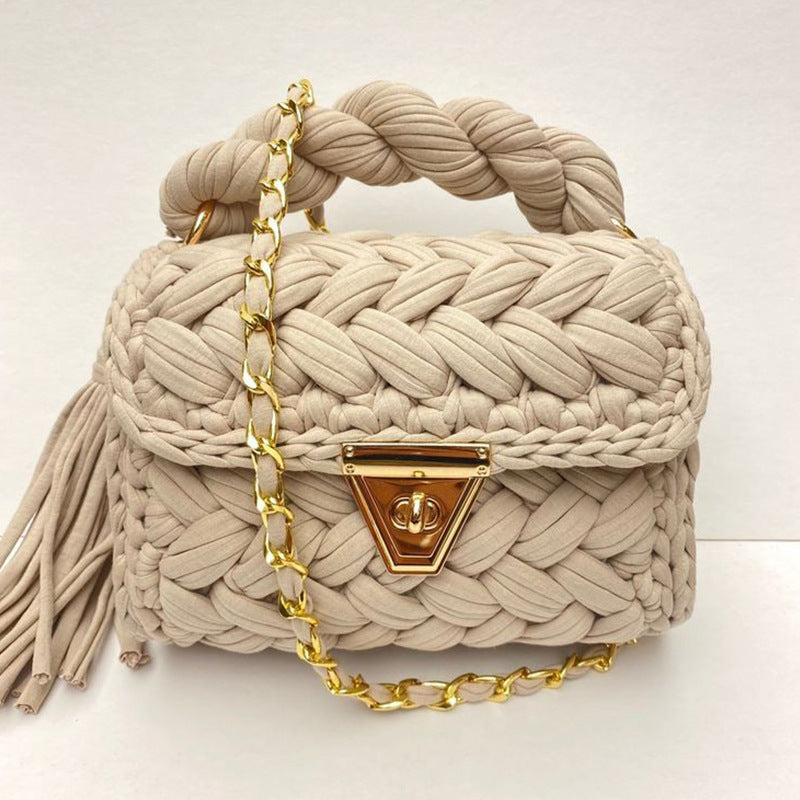 Handmade Braided Cloth Strip Bag