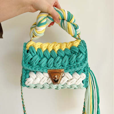 Handmade Braided Cloth Strip Bag