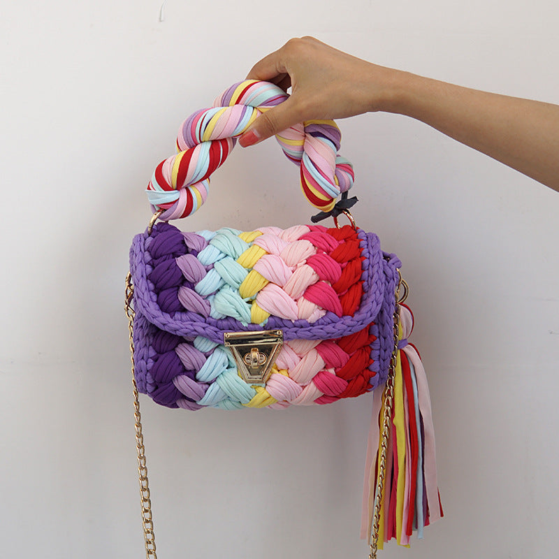Handmade Braided Cloth Strip Bag