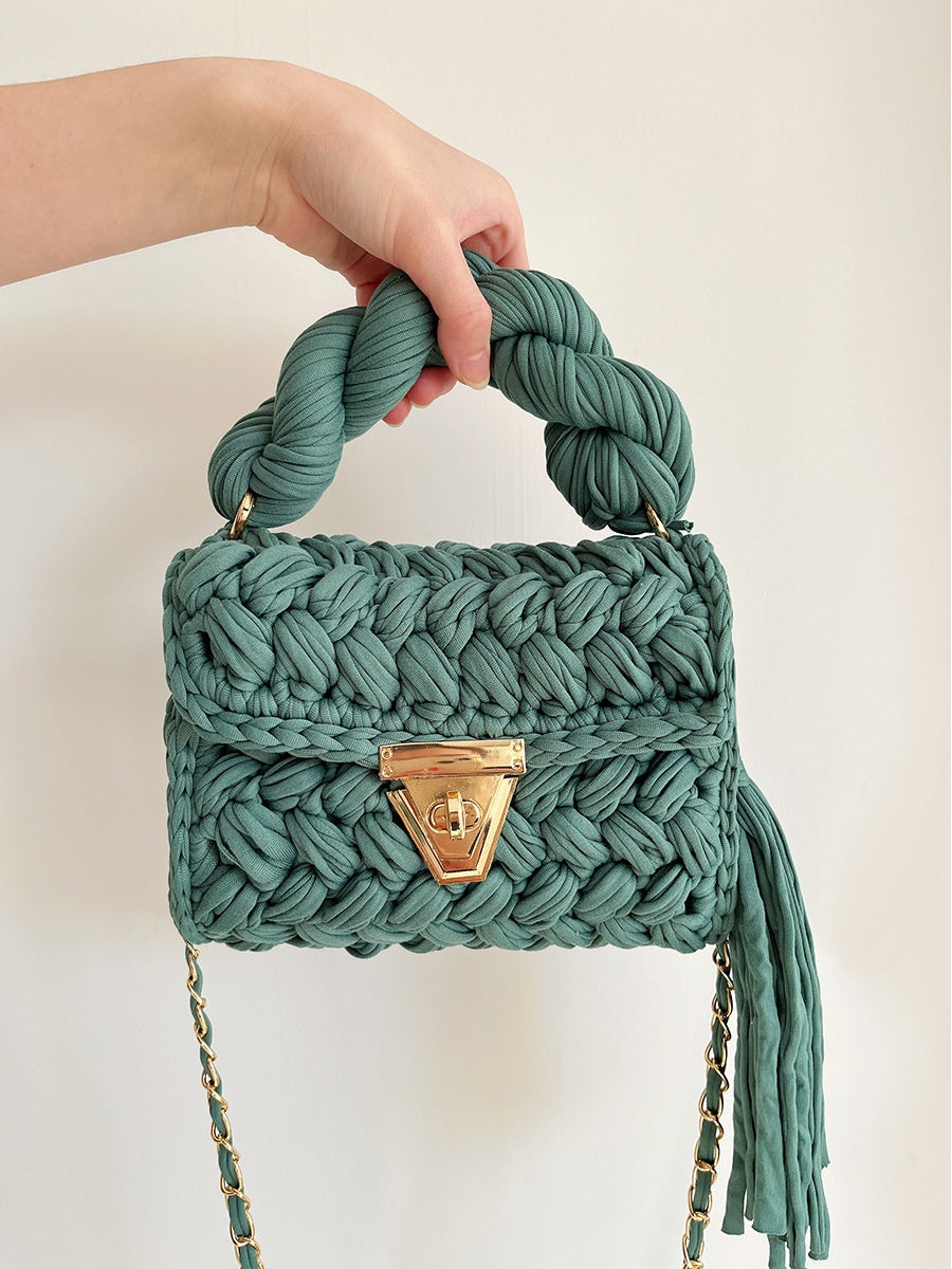 Handmade Braided Cloth Strip Bag